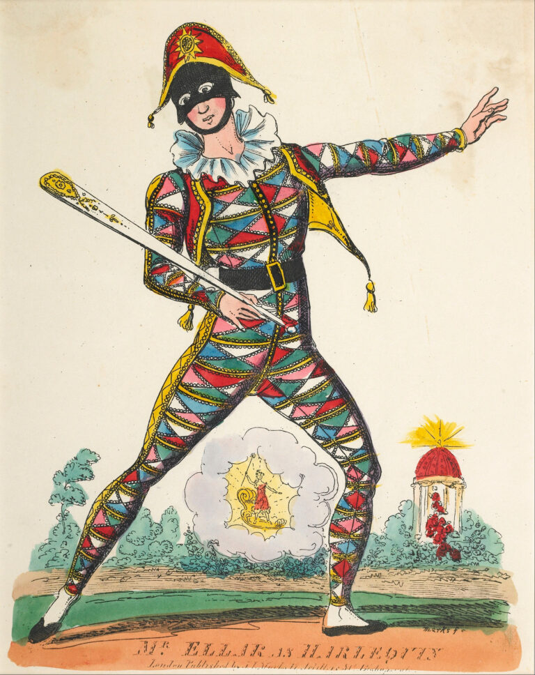 Theatrical portrait of harlequin